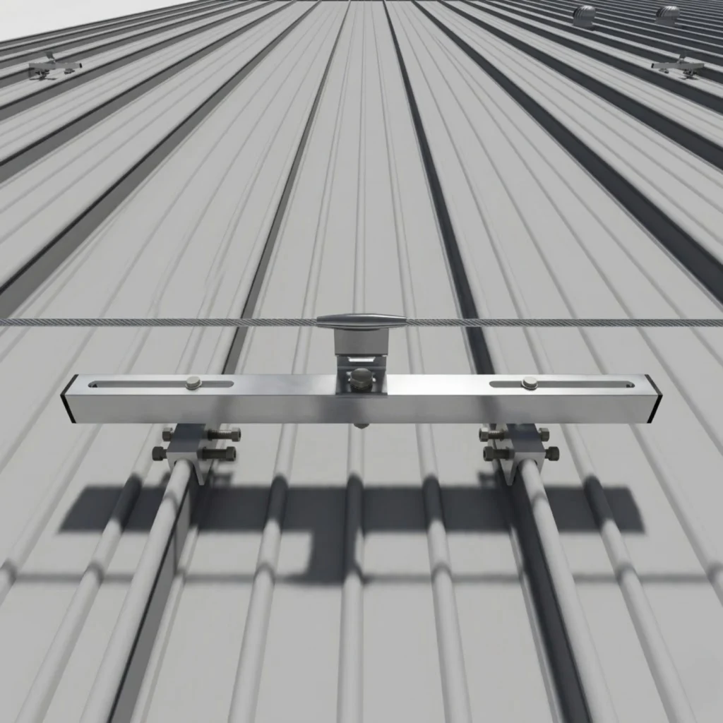 Horizontal Lifeline on Standing Seam Roof