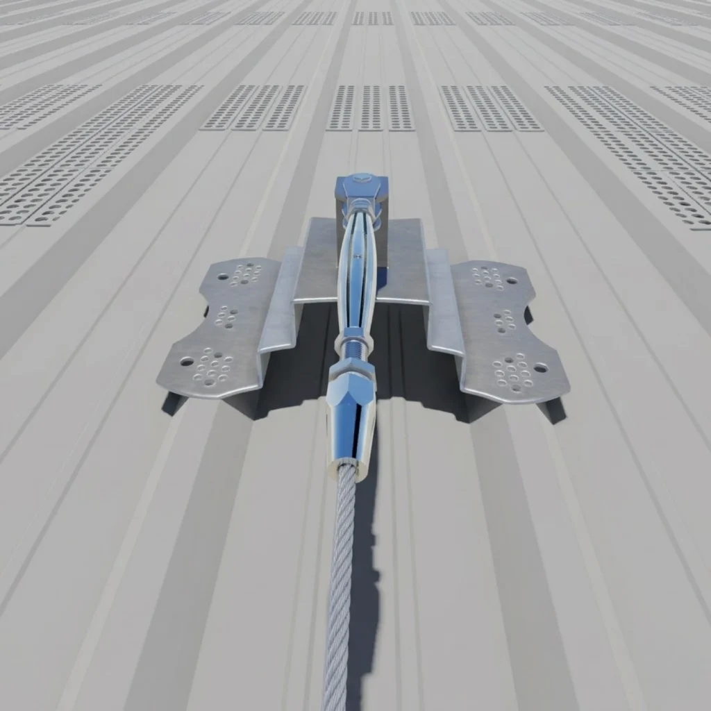 Horizontal Lifeline on Trapezoidal Roof